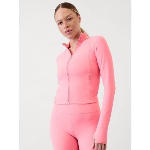 Athleta M Salution Crop Jacket Raphanus Pink Medium - Picture 1 of 5